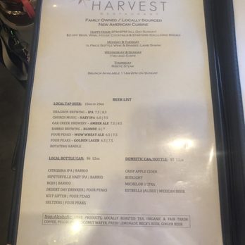 Harvest - Menu - New American Near Me - Oro Valley, Arizona