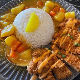 Curry Sauce, Deep Fried Crispy Chicken Steak with Rice Curry Sauce, Deep Fried Crispy Chicken Steak with Rice