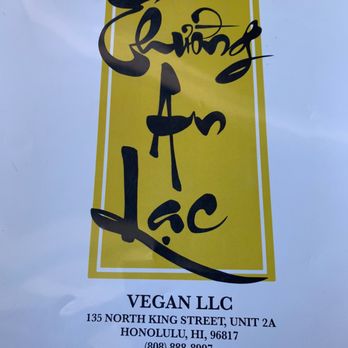 Thuong An Lac - Front menu - Vegan Near Me - Honolulu, Hawaii