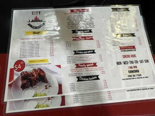 Menu photo 1 City Grill & Wings Concord, NC