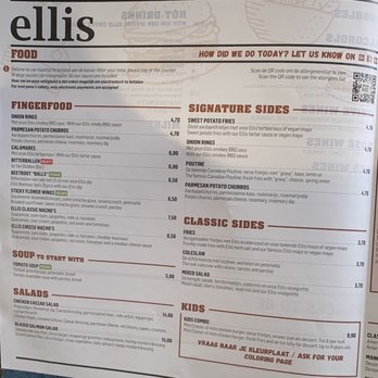 Ellis Gourmet Burger - menu 1/2 - Burgers Near Me - Breda, New Brunswick
