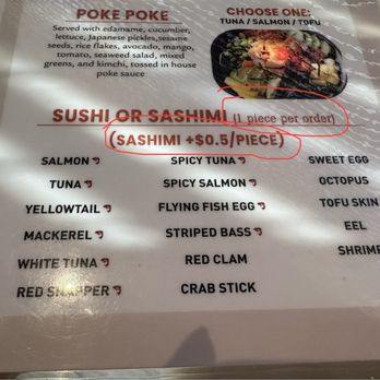 Mrs Momo Sushi - 1 piece per order. Up charge $.50 per piece of sashimi - Pan Asian Near Me - Warwick, Rhode Island Mrs Momo Sushi - 1 piece per order. Up charge $.50 per piece of sashimi - Pan Asian Near Me - Warwick, Rhode Island