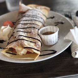 Crepe with whipped cream