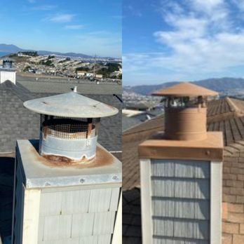 CFY Construction - Before and after chimney thingy. - Roofing Near Me - Daly City, California