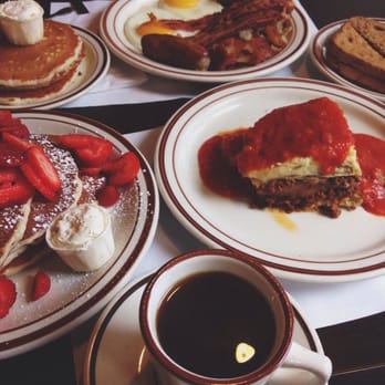 Stack Pancake & Steak House - Hungry man, moussaka with tomato sauce, fresh strawberry pancake, refill coffee = real love Mary J Bilge was singing about - Diners Near Me - North Arlington, New Jersey Stack Pancake & Steak House - Hungry man, moussaka with tomato sauce, fresh strawberry pancake, refill coffee = real love Mary J Bilge was singing about - Diners Near Me - North Arlington, New Jersey
