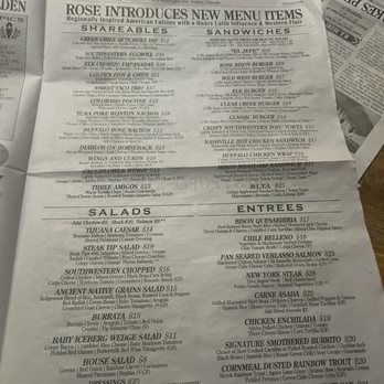 Buffalo Rose - Newspaper Menus - Bars Near Me - Golden, Colorado