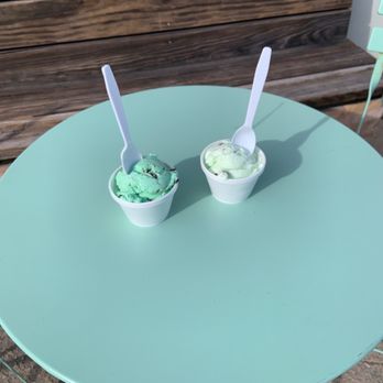 The Waffle Cone - Pistachio and mint chocolate chip!  Yum! - Ice Cream & Frozen Yogurt Near Me - Flagler Beach, Florida