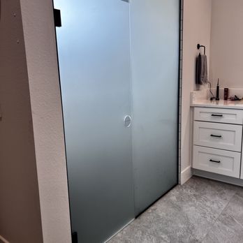 Top Quality Glass and More - Shower door with hole instead of handle. We did not want a full height. - Glass & Mirrors Near Me - Clermont, Florida Top Quality Glass and More - Shower door with hole instead of handle. We did not want a full height. - Glass & Mirrors Near Me - Clermont, Florida
