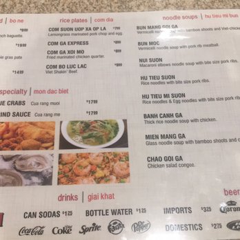 Crawfish - the menu of the restaurant - Cajun/Creole Near Me - Houston, Texas