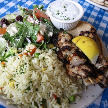 Georges Greek On Second - Chicken Souvlaki Plate (lunch) - Greek Near Me - Long Beach, California Georges Greek On Second - Chicken Souvlaki Plate (lunch) - Greek Near Me - Long Beach, California