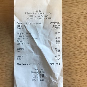 The Cut - Look who our server was :) - Burgers Near Me - Irvine, California