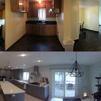 Eden Builders - Before and After Kitchen. Eden removed two walls, reinforced new beams into the foundation, new electrical and plumbing, IKEA cabinets - General Contractors Near Me - Los Angeles, California