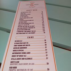 Copper Cask Backyard Beer Garden - Drink menu