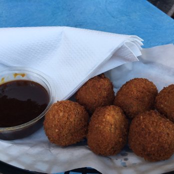 Waterkant - Bitterbollen with teriyaki dip, probably better with ketchup and mustard - Pubs Near Me - Amsterdam, New Hampshire
