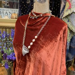 Violet and Moss - Handmade velvet poncho with vintage jewelry