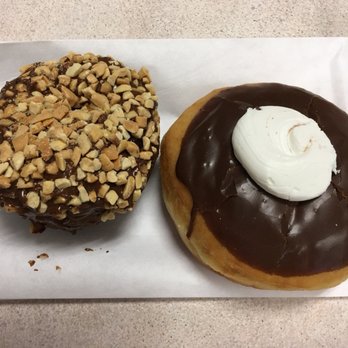 Mary's Donuts - Boston cream and Devil's food with peanuts. - Donuts Near Me - Santee, California