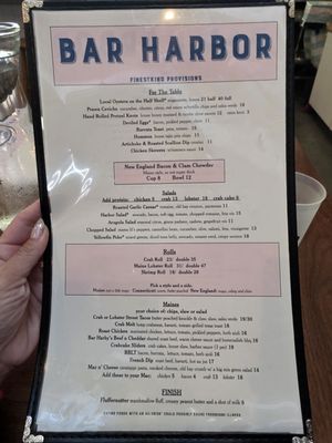 Menu photo 1 Bar Harbor Seattle, WA Menu photo 1 Bar Harbor Seattle, WA