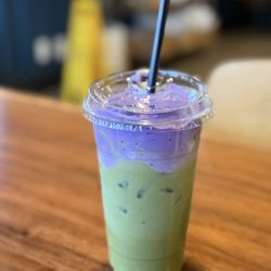 Savor Vietnamese Cuisine - Iced Matcha with Ube Foam