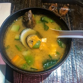 Jpan - Spicy muscle miso soup. Just the right amount of heat and 3 big muscles - Sushi Bars Near Me - Brooklyn, New York Jpan - Spicy muscle miso soup. Just the right amount of heat and 3 big muscles - Sushi Bars Near Me - Brooklyn, New York