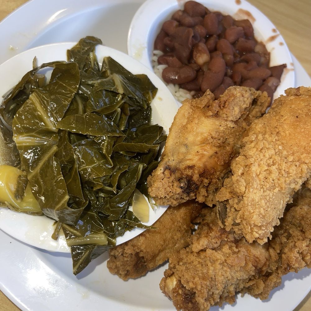 The Serving Spoon - CHICKEN WING ENTREE - Side of collard greens + red beans & rice - Breakfast & Brunch Near Me - Inglewood, California The Serving Spoon - CHICKEN WING ENTREE - Side of collard greens + red beans & rice - Breakfast & Brunch Near Me - Inglewood, California