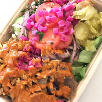 Pita Chip - Chicken and beef salad bowl with hot sauce and all the extras added! - Halal Near Me - Philadelphia, Pennsylvania Pita Chip - Chicken and beef salad bowl with hot sauce and all the extras added! - Halal Near Me - Philadelphia, Pennsylvania