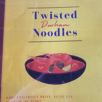 Twisted Noodles - Front of Menu - Thai Near Me - Durham, North Carolina