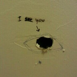 Getty Mart - Glory hole conveniently located in womens bathroom