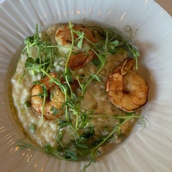 Aria Restaurant - Spring Risotto with Grilled Shrimp - Italian Near Me - West Bloomfield Township, Michigan