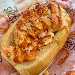 Bar Harbor lobster roll - so meaty and delicious. Bar Harbor lobster roll - so meaty and delicious.