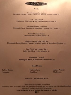 Menu photo 5 The 1770 House East Hampton, NY Menu photo 5 The 1770 House East Hampton, NY