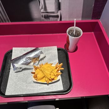 Pink's Hot Dogs - Polish Burrito Dog, cheese fries, & a soda. A must whenever I'm here. - Hot Dogs Near Me - Universal City, California Pink's Hot Dogs - Polish Burrito Dog, cheese fries, & a soda. A must whenever I'm here. - Hot Dogs Near Me - Universal City, California