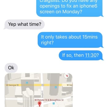 iPhone Doctor - Proof that this "business" owner confirmed then completed wasted my time by not responding while I was outside waiting for my appointment. - Mobile Phone Repair Near Me - Vancouver, British Columbia