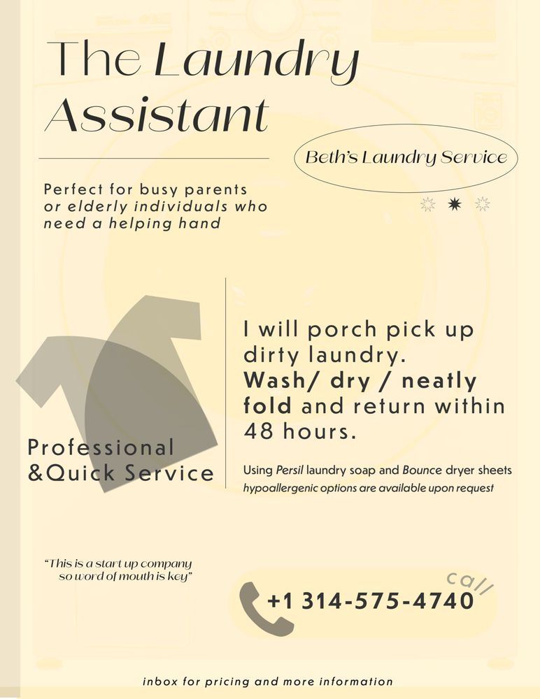 THE LAUNDRY ASSISTANT Request a Quote Lake Saint Louis, Missouri