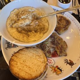 Shrimp & Crabcake Benedict (I substituted the potato's for grits) and had the eggs on the side. As you can see there's no shrimp Shrimp & Crabcake Benedict (I substituted the potato's for grits) and had the eggs on the side. As you can see there's no shrimp