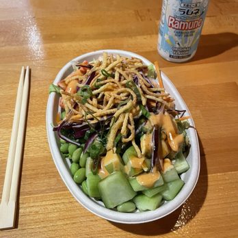Okie Pokii Cafe - Rice Bowl(2 Protein) and Ramune - Poke Near Me - Highland Park, New Jersey