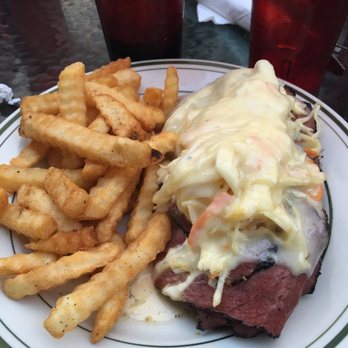 Nagles Apothecary Cafe - Opened-face Reuben sandwich with coleslaw side of fries - Ice Cream & Frozen Yogurt Near Me - Ocean Grove, New Jersey Nagles Apothecary Cafe - Opened-face Reuben sandwich with coleslaw side of fries - Ice Cream & Frozen Yogurt Near Me - Ocean Grove, New Jersey