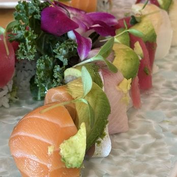 Blue Fish - Rainbow Roll - Japanese Near Me - Ocean City, Maryland Blue Fish - Rainbow Roll - Japanese Near Me - Ocean City, Maryland