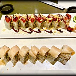 Arigato Sushi - Red Hot Night roll and Double D roll. Both delicious!