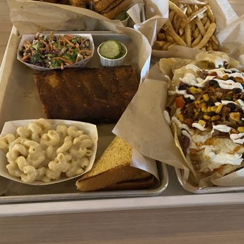 Trax BBQ - 1/2 rack ribs, macaroni and cheese, broccoli salad, Texas toast, pulled pork nachos, and fries - Barbeque Near Me - McCordsville, Indiana Trax BBQ - 1/2 rack ribs, macaroni and cheese, broccoli salad, Texas toast, pulled pork nachos, and fries - Barbeque Near Me - McCordsville, Indiana