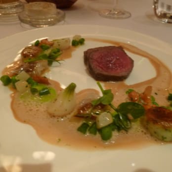 Alyn Williams - Beef with summer vegetables and herb gnocchi.  What a sophisticated dish! - French Near Me - Mayfair, XGL
