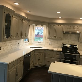 In Process Kitchen Remodel Cabinets Painted New Countertops New