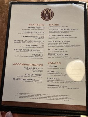 Menu photo 2 KM Bar Kalispell, MT Menu photo 2 KM Bar Kalispell, MT