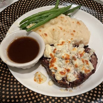 Bricks Restaurant & Wine Bar - Filet Mignon with blue cheese crumbles - New American Near Me - Reno, Nevada Bricks Restaurant & Wine Bar - Filet Mignon with blue cheese crumbles - New American Near Me - Reno, Nevada