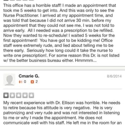 Ellison Gregory L, MD - In case you don't take the time to view the 6 reviews that are not recommended.