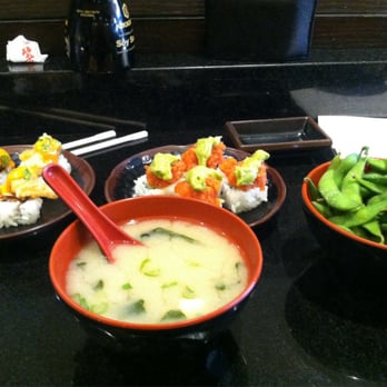 SushiStop Pasadena - Miso soup, edamame, popcorn shrimp roll, spicy tuna guac roll.. - Sushi Bars Near Me - Pasadena, California SushiStop Pasadena - Miso soup, edamame, popcorn shrimp roll, spicy tuna guac roll.. - Sushi Bars Near Me - Pasadena, California
