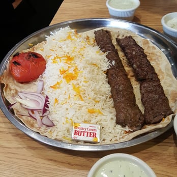 Kabobi Grill - Combination with beef koubideh and lamb koubideh. - Mediterranean Near Me - Chicago, Illinois