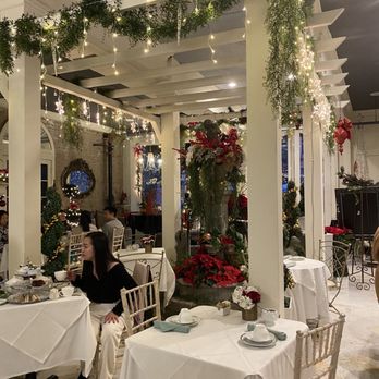 Tea Rose Garden - Hanging lights all year round - Tea Rooms Near Me - Pasadena, California Tea Rose Garden - Hanging lights all year round - Tea Rooms Near Me - Pasadena, California