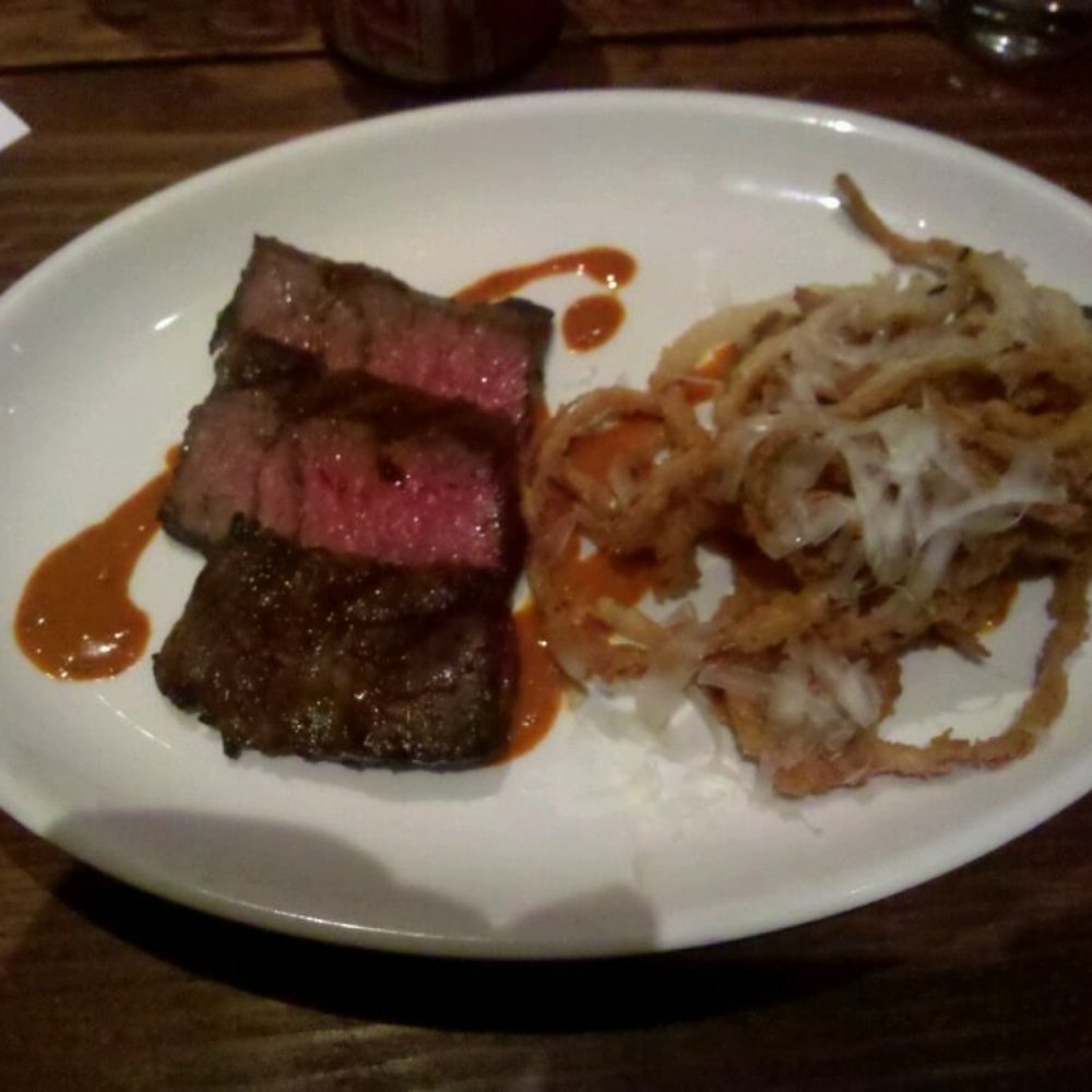 Bar Cesar - skirt steak with manchego onion rings - Tapas Bars Near Me - Oakland, California