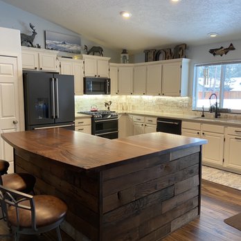 Leading Edge Contracting - Kitchen island with walnut butcher block. - General Contractors Near Me Leading Edge Contracting - Kitchen island with walnut butcher block. - General Contractors Near Me