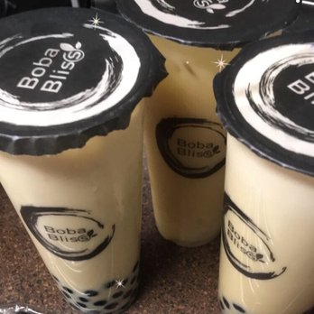 Boba Bliss - 2 Green milk teas with boba and the one with lychee - Bubble Tea Near Me - Dublin, California